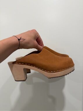 Women’s Tan Leather Clog Heels - Lotta’s from Stockholm